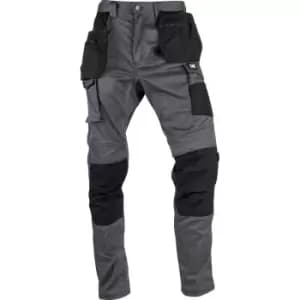 CAT Mens Essentials Stretch Knee Pocket Trousers Dark Shadow 42" R in Grey Cotton/Polyester/Stretch Twill