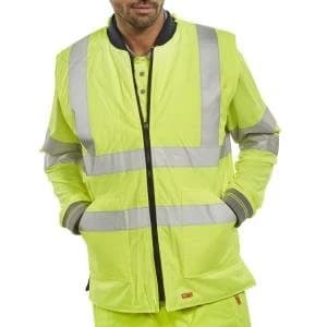 B Seen Reversible High Visibility Bodywarmer 5XL Saturn YellowNavy Ref
