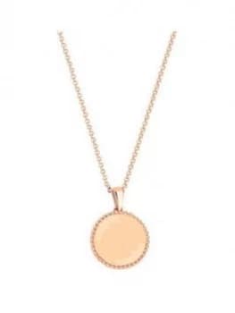 Simply Silver Rose Gold Plated Sterling Silver Personalised Engravable Beaded Edge Pendant