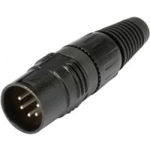 XLR connector Plug straight Number of pins 5 Black Hicon HI X5CM B