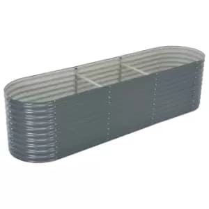 Vidaxl Garden Raised Bed 320x80x81cm Galvanised Steel Grey