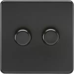 MLA Knightsbridge 2 Gang 2-Way 10-200W Trailing Edge Dimmer Matt Black - SF2182MBB