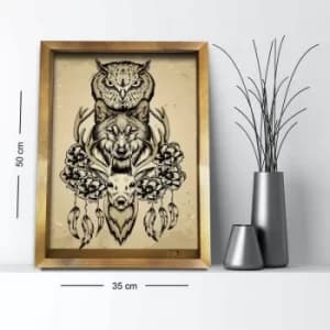 3550AHS-020 Multicolor Decorative Framed MDF Painting