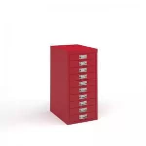 Bisley multi drawers with 10 drawers - red