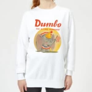 Dumbo Flying Elephant Womens Sweatshirt - White
