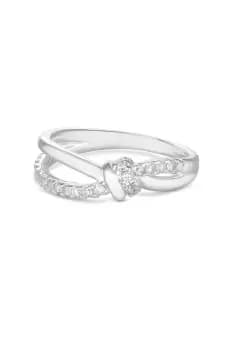 Sterling Silver 925 Cubic Zirconia Knot Ring