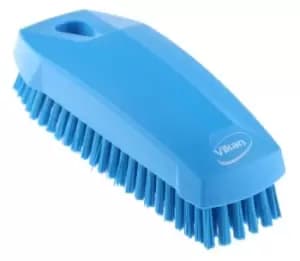 Vikan Hard Bristle Blue Scrubbing Brush, 17mm bristle length, PET bristle material