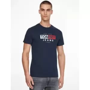 Entry Flag Cotton T-Shirt with Logo Print and Crew Neck