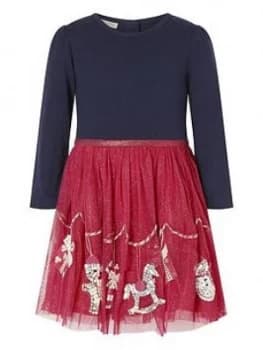 Monsoon Baby Girls Christmas Disco Dress - Red