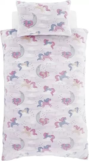 Catherine Lansfield Unicorn Glow In The Dark Double Duvet Cover