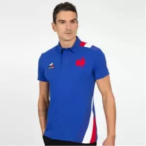Le Coq Sportif France Rugby Polo Shirt Mens - Blue