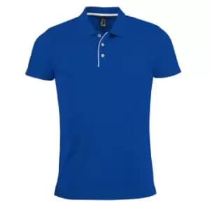 SOLS Mens Performer Short Sleeve Pique Polo Shirt (M) (Royal Blue)
