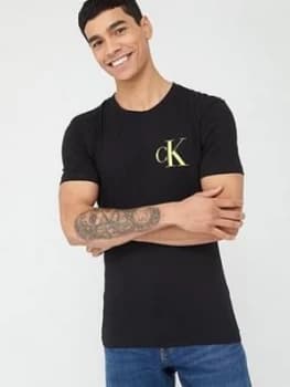 Calvin Klein Jeans Instit Back Pop Logo Slim Fit T-Shirt - Black, Size 2XL, Men