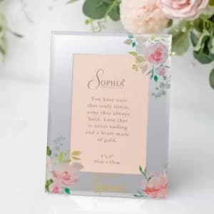 Peaches & Cream Glass Mirror Photo Frame 4" x 6" Special