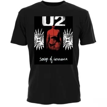 U2 - Songs of Innocence Red Shade Unisex Large T-Shirt - Black