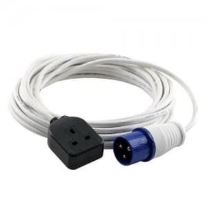 Zexum 16A 230V Black Male to 1 Gang Socket Hook Up Extension Cable Lead - 0.3m