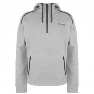 Firetrap Biker Over The Head Hoodie - Grey Marl