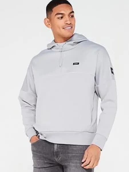 CALVIN KLEIN Mix Media Pique Interlock Hoodie - Size M