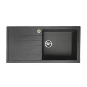 Bristan Gallery Quartz Easyfit Sink 1.0 Bowl Midnight Grey Left Drainer - 293406
