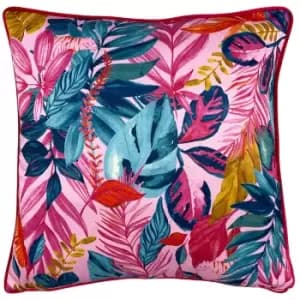 Psychedelic Jungle Tropical Cushion Pink
