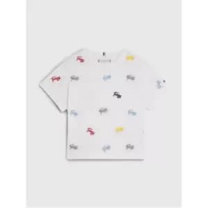 Tommy Hilfiger Allover Critter Top S/S - White