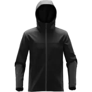 Stormtech Mens Orbiter Softshell Hoodie (4XL) (Black/Dolphin)