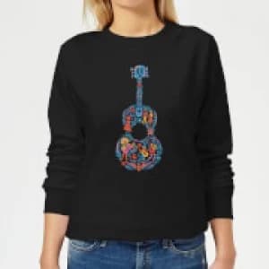 Coco Guitar Pattern Womens Sweatshirt - Black - 5XL