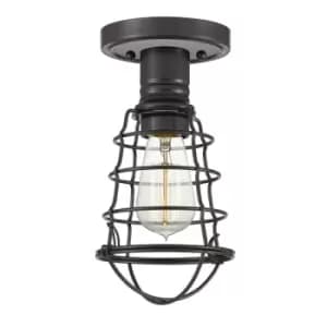 Elstead Quoizel Mixon Semi Flush Ceiling Light Palladian Bronze