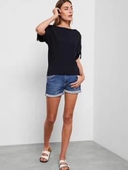 Mint Velvet Ruched Overarm Jumper - Navy
