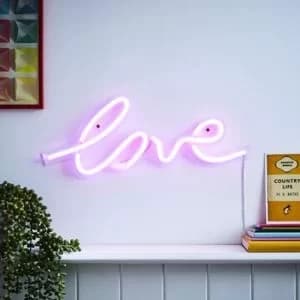 Nuri Neon Love Matt Pink Wired Wall Light
