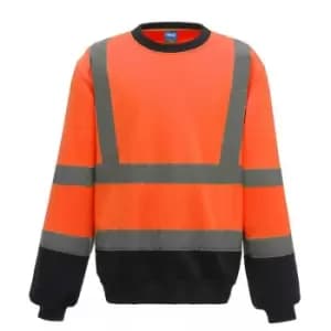 Yoko Unisex Adult Hi-Vis Sweatshirt (3XL) (Orange/Navy)