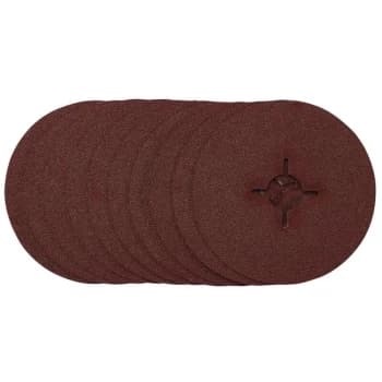 68493 Fibre Sanding Discs, 115mm, 60 Grit, (10 Pack) - Draper