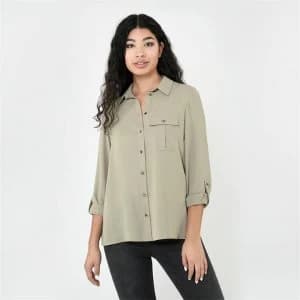 Firetrap Long Sleeve Shirt Ladies - Khaki