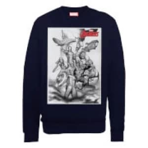Marvel Avengers Assemble Team Sketch Sweatshirt - Black