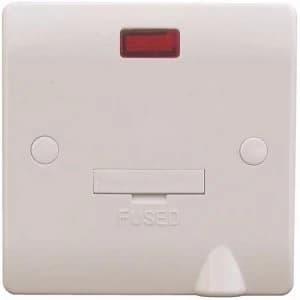 ESR Sline White 13a Fused Connection Unit With Neon Indicator And Flex Outlet