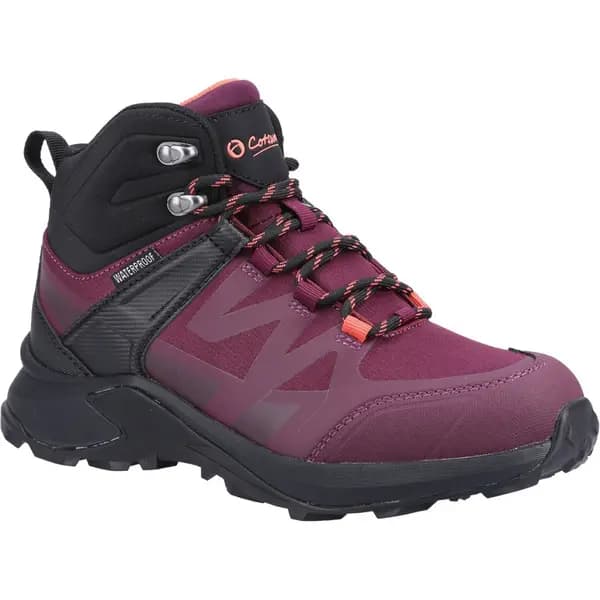 Cotswold Womens Horton Lightweight Waterproof Walking Boots UK Size 4 (EU 37) Burgundy COT799-BURGUN-4