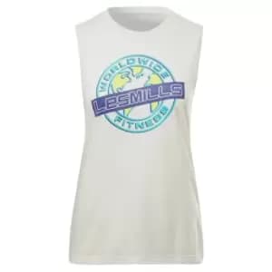 Reebok Les Mills Graphic Muscle Tank Top Womens - White