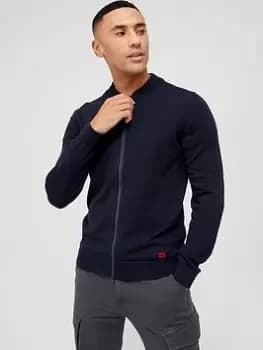 Hugo San Jaque Knitted Zip Thru - Navy