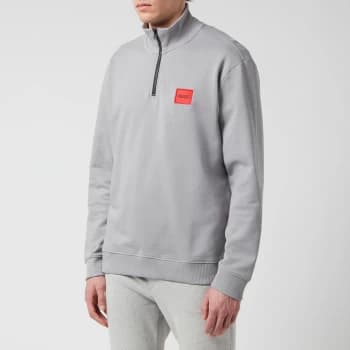 HUGO Mens Durty Quarter Zip Sweatshirt - Grey - L