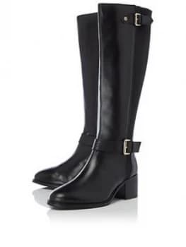 Dune London Tildas Knee High Heeled Riding Boot - Black, Size 3, Women