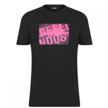 Diesel Print Square T Shirt - Black 9XX