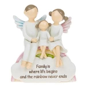 Rainbow Angels Family Life Ornament