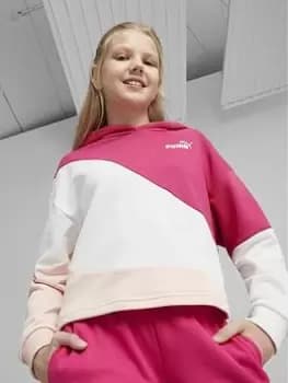 Puma Girls Power Colorblock Hoodie - Pink, Size 13-14 Years, Women