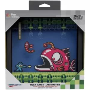 Pixel Frames Megaman 2 Lantern Fish Shadow Box Art