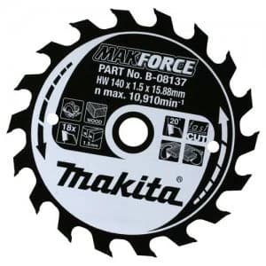 Makita MAKFORCE Wood Cutting Saw Blade 140mm 18T 15.8mm