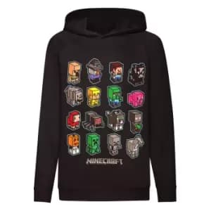 Minecraft Childrens/Kids Mini Mobs Wave Hoodie (7-8 Years) (Black)