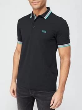 Hugo Boss Athleisure Paddy Pique Polo Shirt Black/Green Size S Men