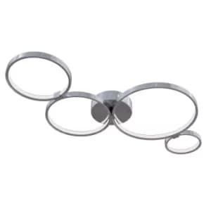 Olympia Integrated LED Rings Flush Ceiling Lamp Nickel