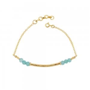 Juvi Designs Gold vermeil boho bamboo bar bracelet Blue