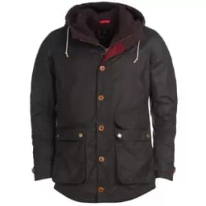 Barbour Mens Game Parka Wax Jacket Olive Large